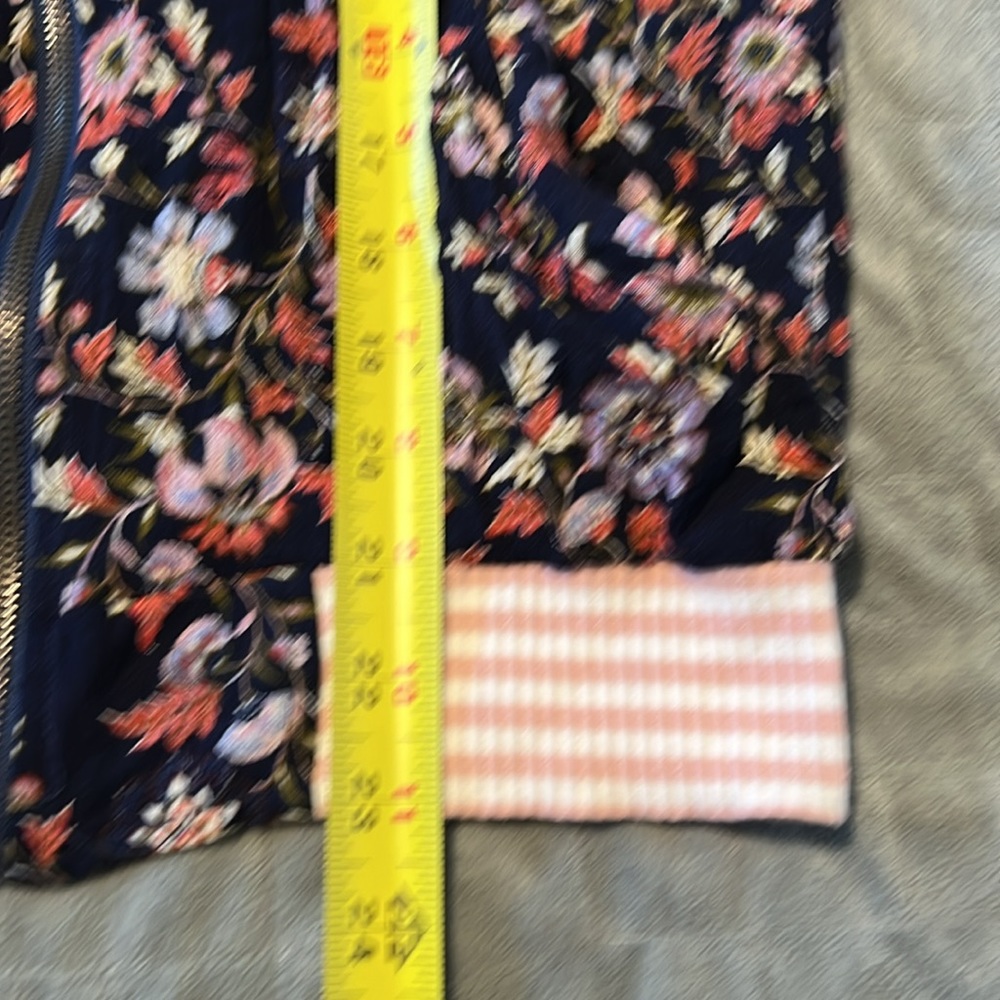 Mystree Floral Bomber Jacket, Navy Blue, Pink, Boho, Size S - Picture 10 of 10